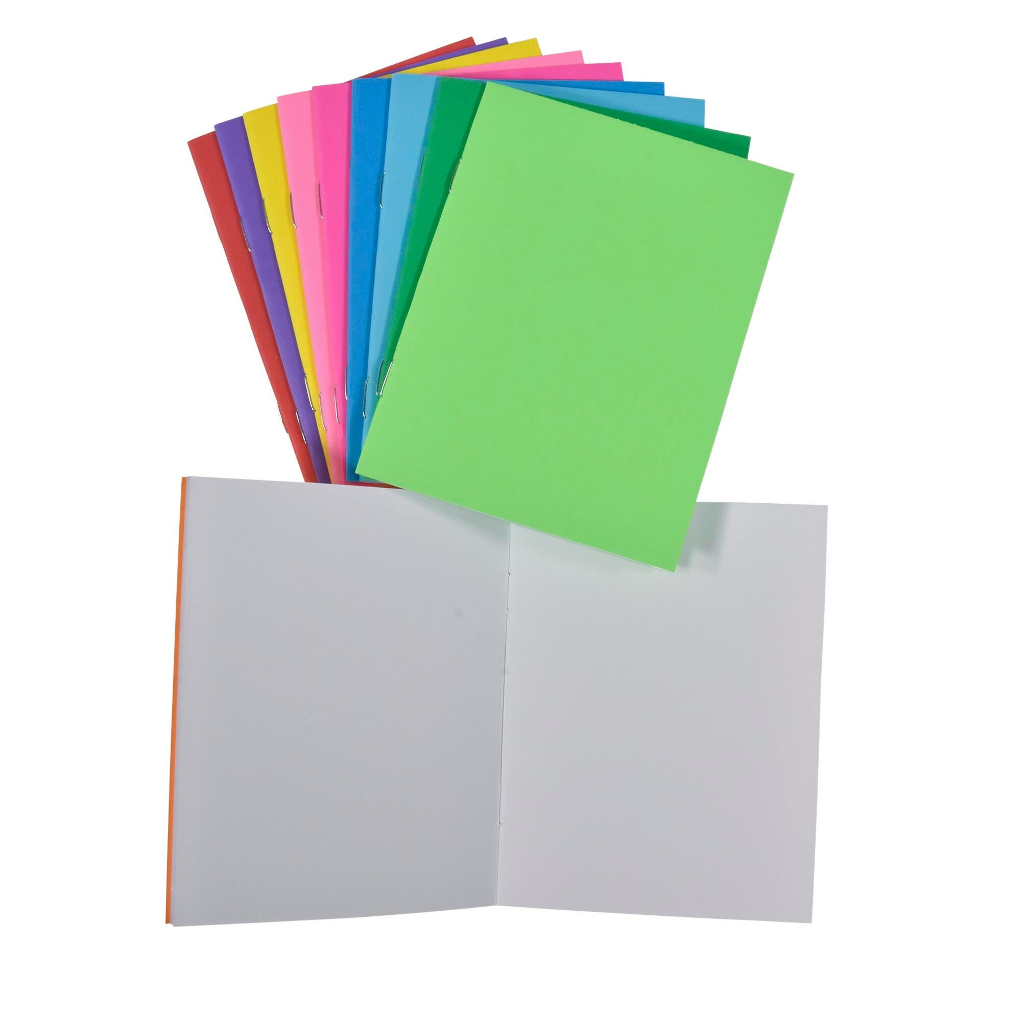 School Smart Bright Blank Books, 4-1/4 x 5 Inches, Assorted Colors, 12 Sheets, Pack of 10 2088951